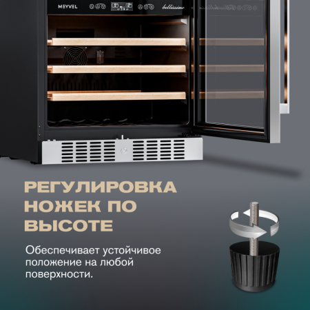 Винный шкаф Meyvel MV46-KST2 двухзонный под столешницу
